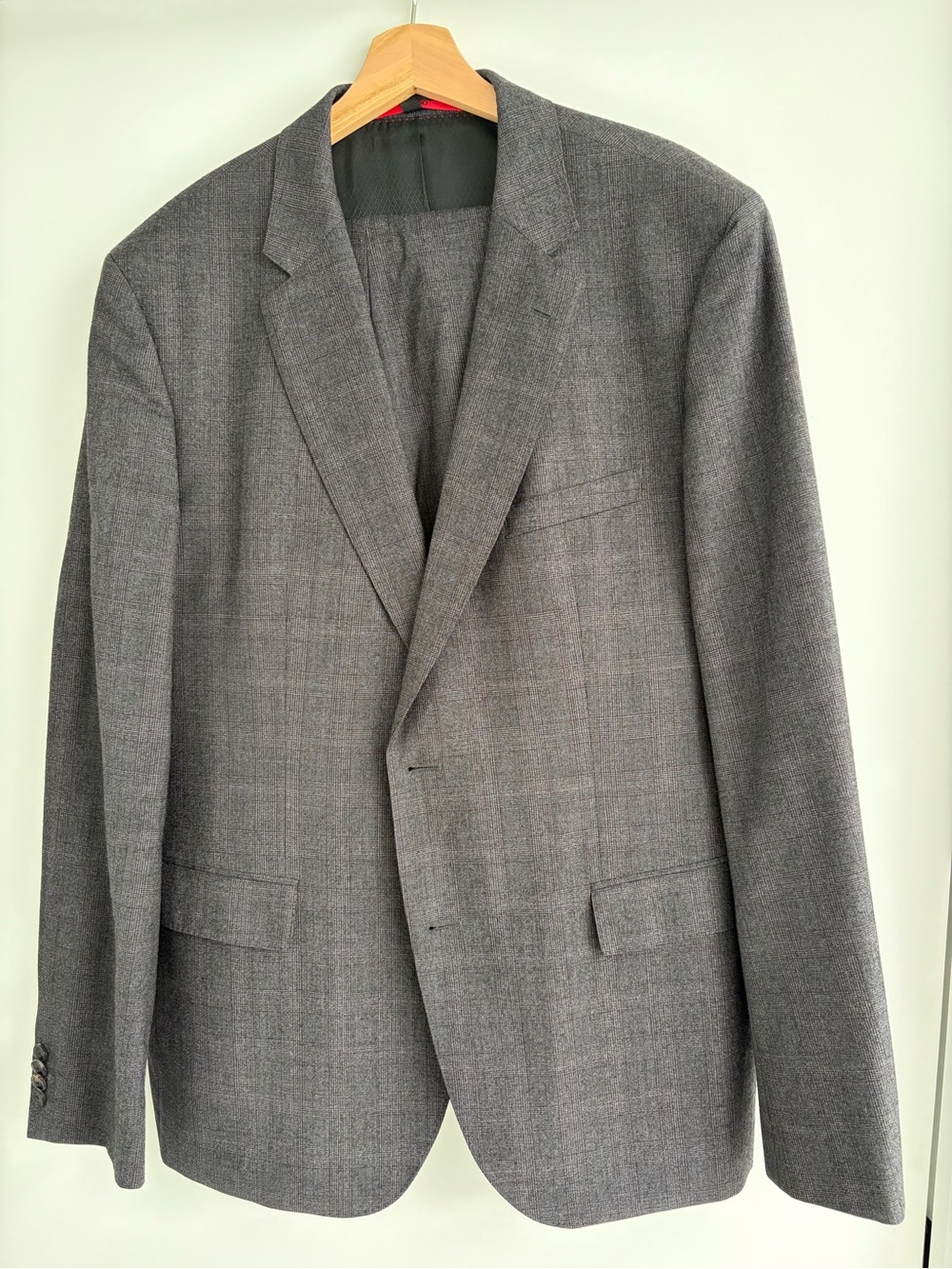 BOSS by Hugo Boss – Jeffery/Simmons Grey Glen Check Wool Suit | 46R